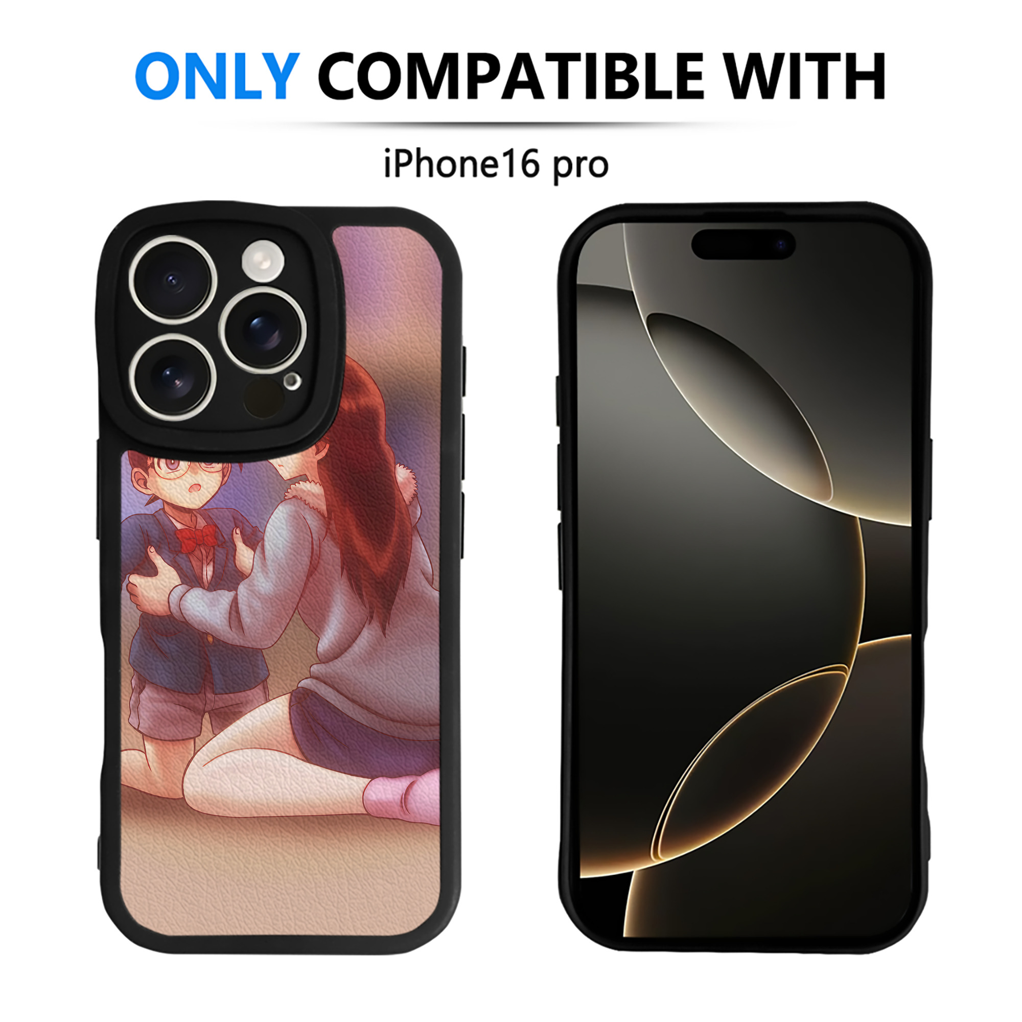 （画像用） 名探偵コナン Detective Conan 【iPhone 16シリーズ対応】シリコンスマホケース（レザー調） 材質：シリコン